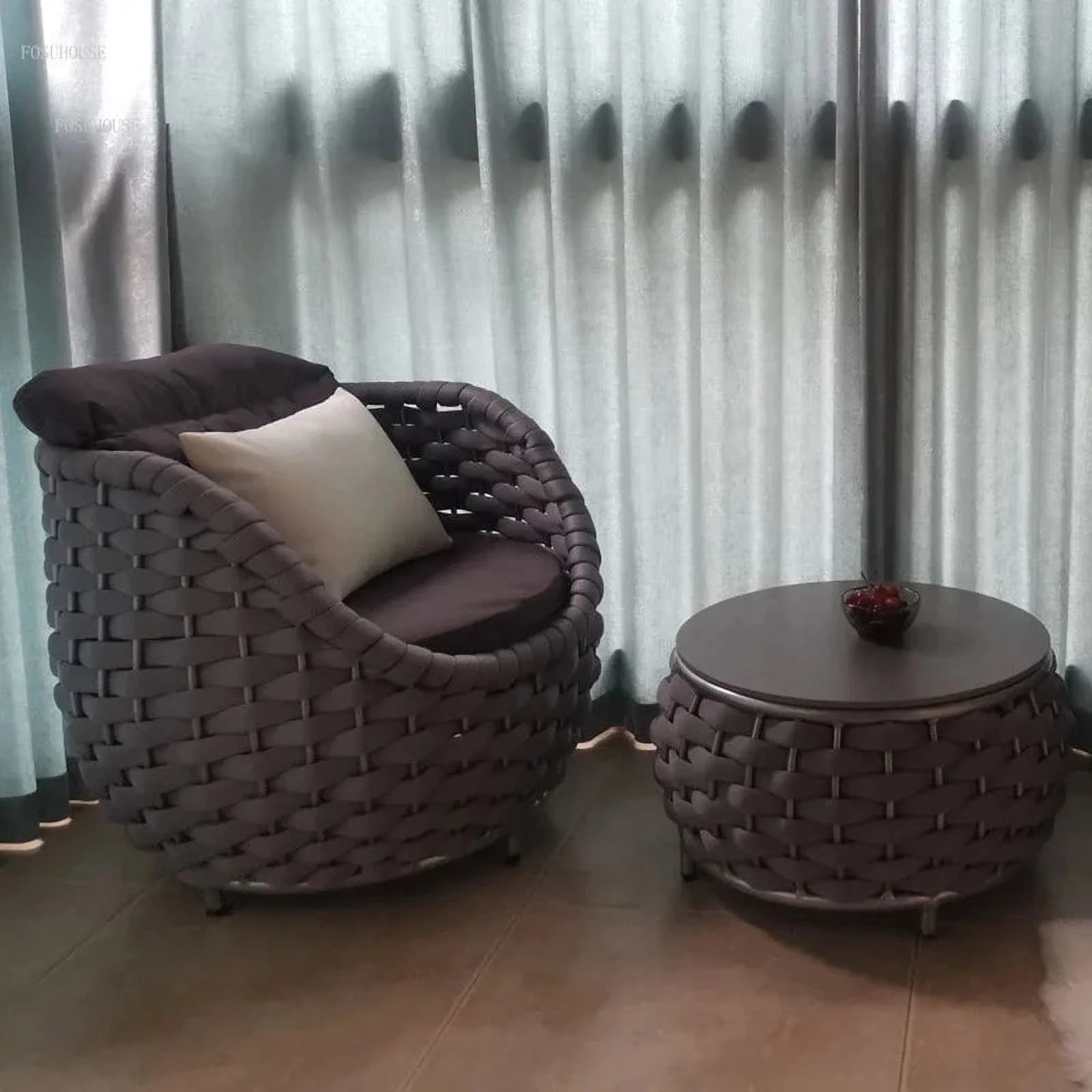 Rattan Luxury Chair Throne Relax Leisure Backrest Sofa Design Chair Living Room Coffee Office Sillas Comedor Outdoor Furniture