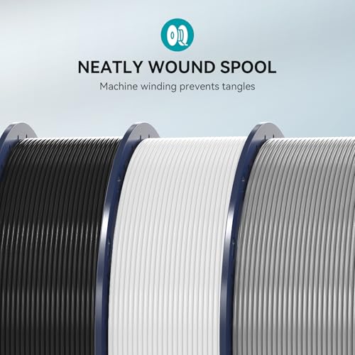 PETG Filament 1.75mm 2025 Upgrade Spool Compatible with Bambulab Refill Filament, 2kg(4.4lbs) SUNLU PETG 3D Printer Filament, 1.75mm Dimensional Accuracy +/- 0.02mm, Black+Black Bundle