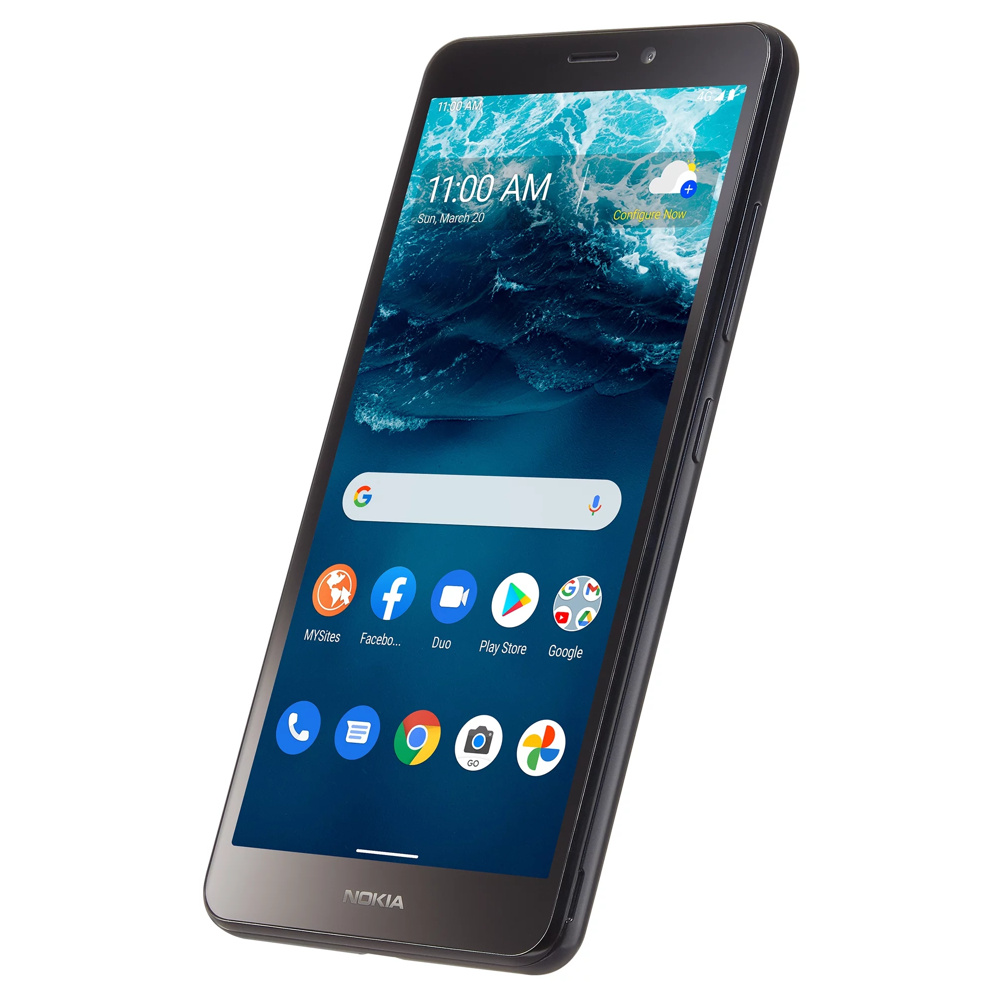 Simple Mobile Nokia C100, 32GB, Blue- Prepaid Smartphone