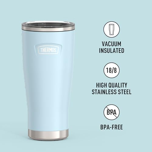 THERMOS ICON SERIES, Stainless Steel Cold Tumbler with Slide Lock, 24 Ounce, Sandstone
