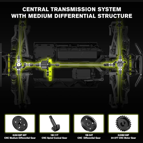 RIAARIO 1/10 Brushless RC Cars, Monster Truck, 50+ MPH, 4WD, Waterproof, Carbon Fiber, Black, Ages 8+