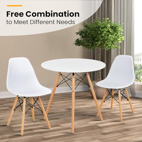 Tangkula Dining Table Set for 4, Round Kitchen Table and Chairs Set of 4 with Ergonomic Seat & Solid Wood Legs, 5-Pieces Modern Dining Set for Kitchen and Living Room
