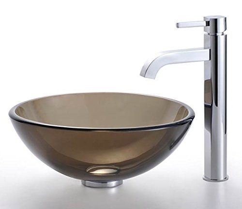 KRAUS Ramus Single Handle Vessel Sink Bathroom Faucet with Pop-Up Drain in Brushed Gold, KVF-1220BG