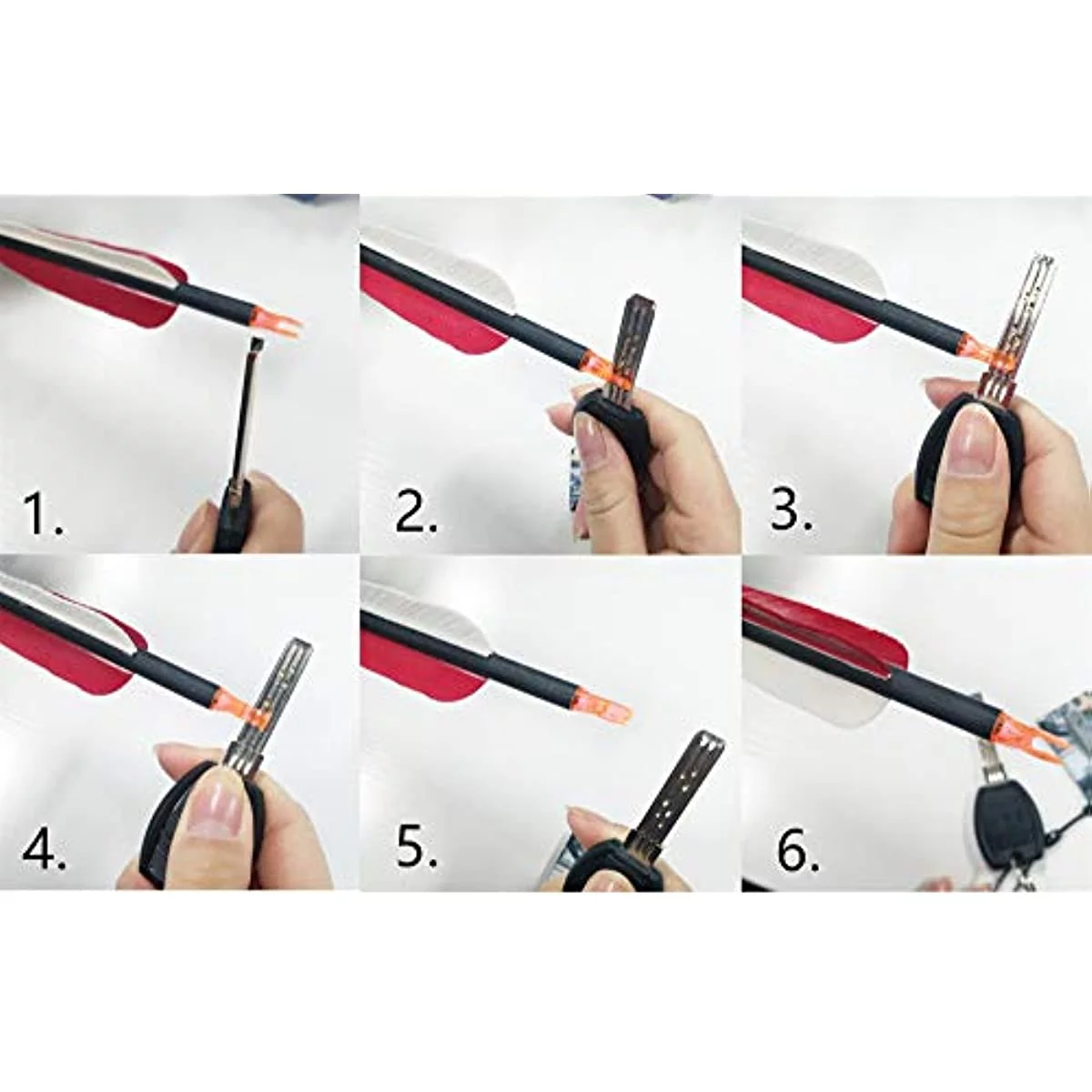 AME 32 inch Hunting Arrow 500 Spine Mixed Carbon Target Practice with 3inch Rubber Feather（Pack of 12）