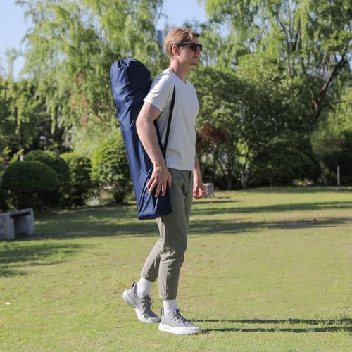 Oversized Camping Chair Set of 2 Support 450 LBS Carry Bag Included, Heavy Duty Full Padded Folding Chair with Lumbar Support, Cooler Bag, Mesh Cup Holder, Pocket for Lawn,Sport,Outdoor, Red