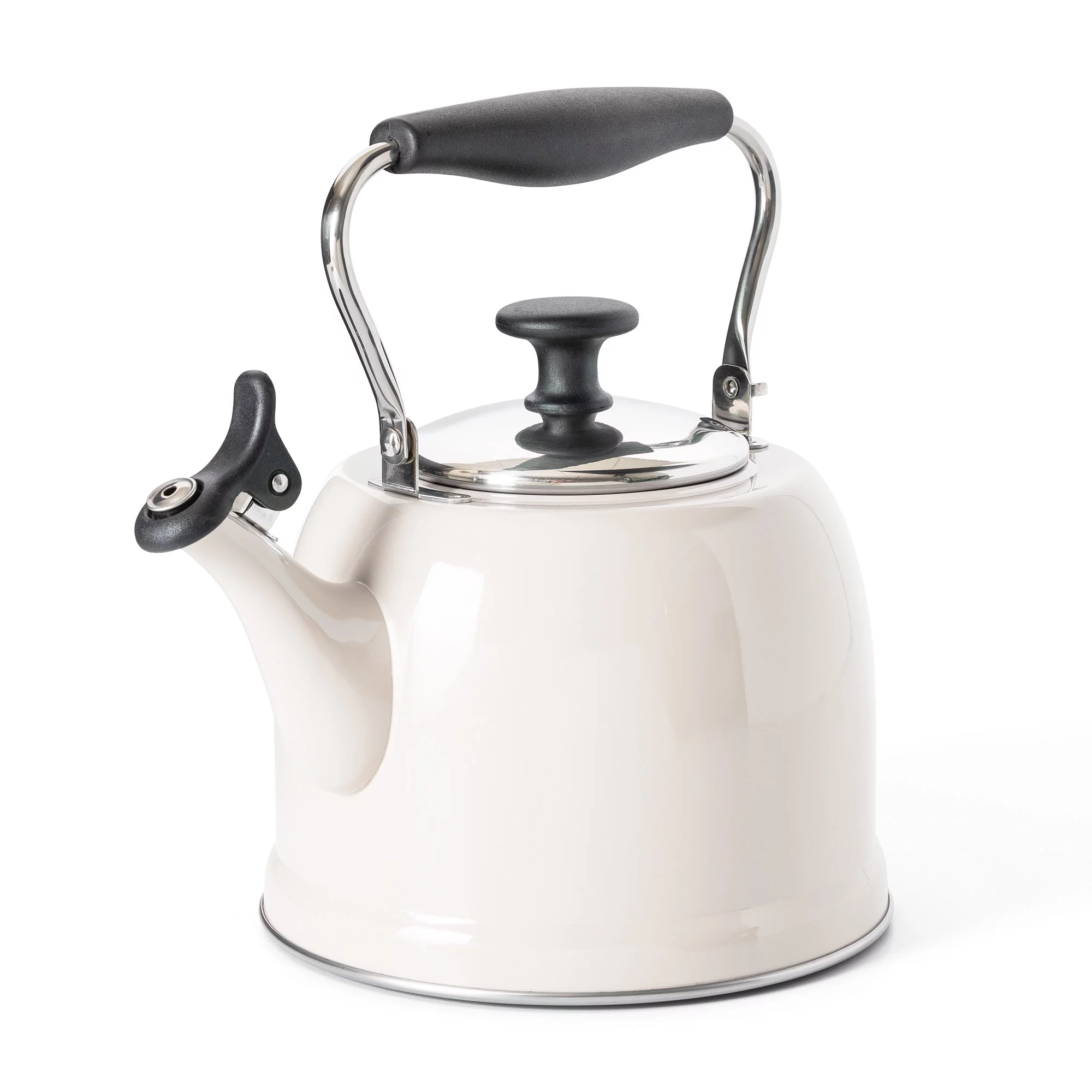 Martha Stewart Everyday Lily Pond Linen 2.2-Quart Stainless Steel Tea Kettle with Lid