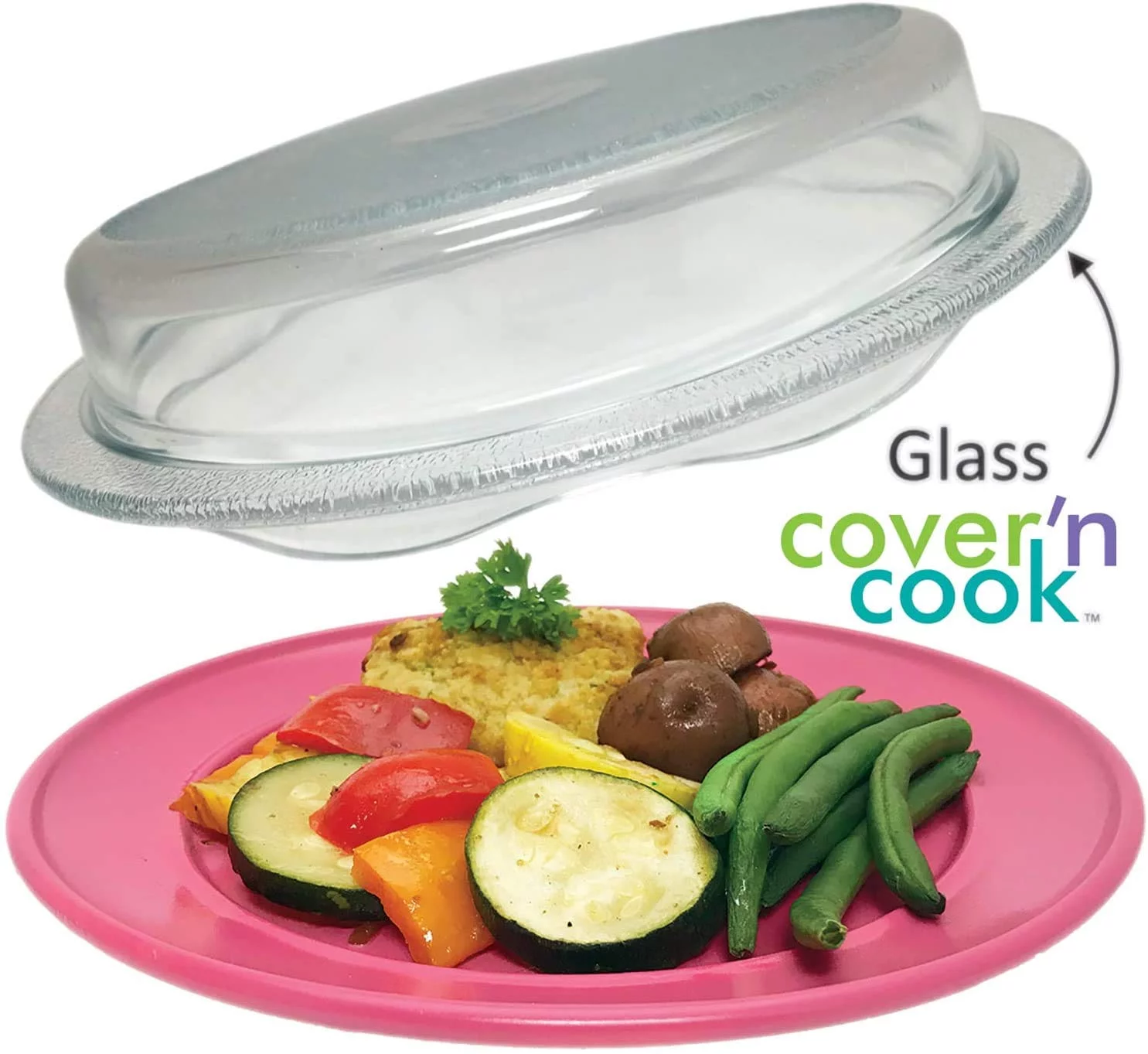 Microwave Glass Vented Plate COVER 'n COOK by Cuchina Safe