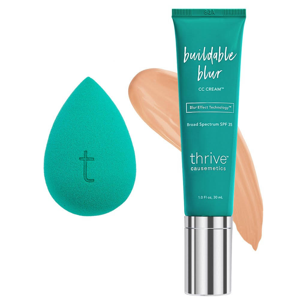 Thrive CC Cream u0026 Sponge Set in Beige (Neutral Undertones) | Thrive Causemetics | 100% Vegan Makeup | Best Cruelty-Free Cosm