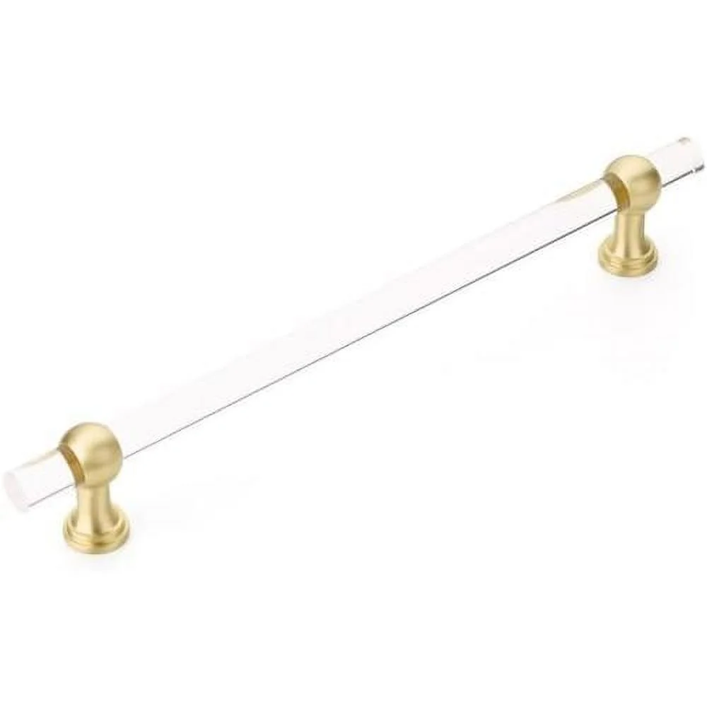 Lucite Transitional  Brass Adjustable Drawer Pulls Lucite Clear Cabinet Knobs (12