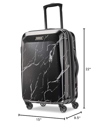 American Tourister Moonlight Hardside Expandable Luggage with Spinner Wheels, Blue Terazzo, 2-Piece Set (20/28)