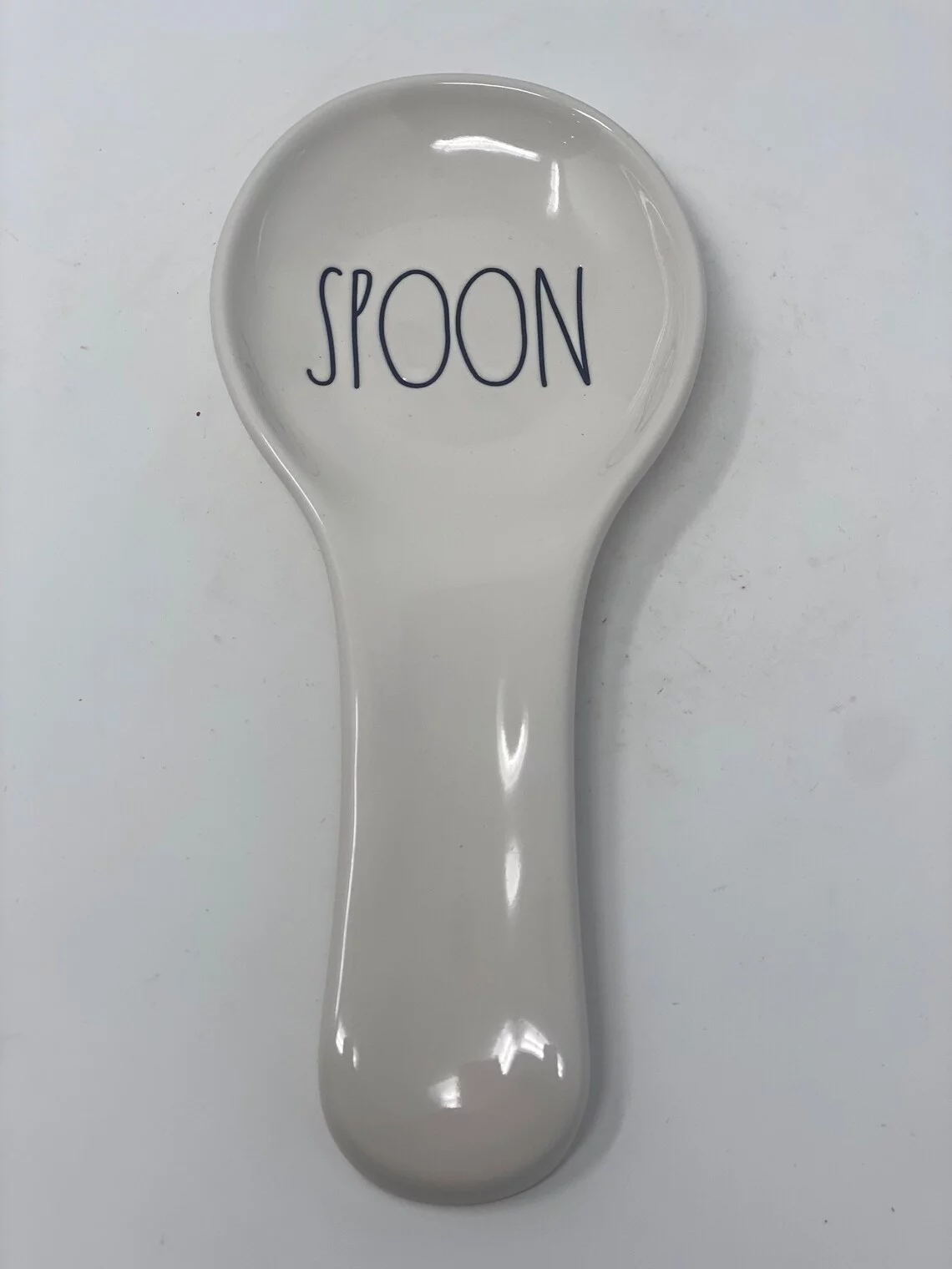 Rae Dunn Spoon Rest Ivory Ceramic with Black LL Letters Kitchen