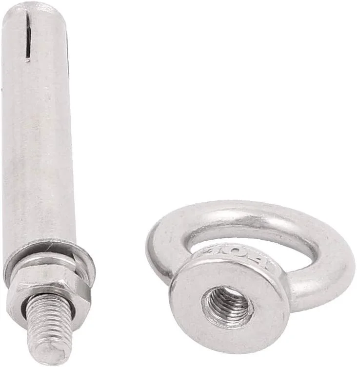 Expansion Anchor Bolts,Hex Nut,Expansion Screw Bolts,Wire Rope 304 Stainless Steel Expansion Shiel-d Anchor Eye Bolt M6 x 80mm(id:633 d5 14 d82)(Color:Multiple Colors, Size:Small)