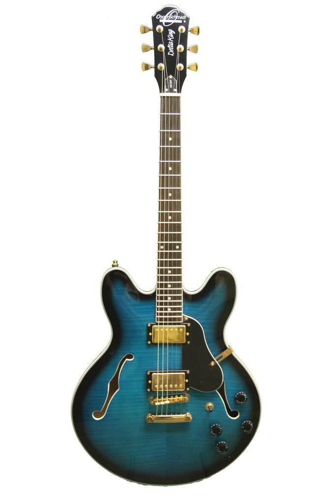 Oscar Schmidt Oe30 Delta Blues Semi Hollow Electric Guitar Blueburst