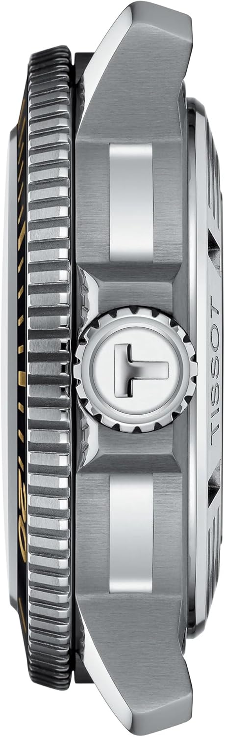 Tissot Mens Seastar 2000 Professional Powermatic 80 316L Stainless Steel case Automatic Watch, Black, Rubber, 22 (T1206071744101)