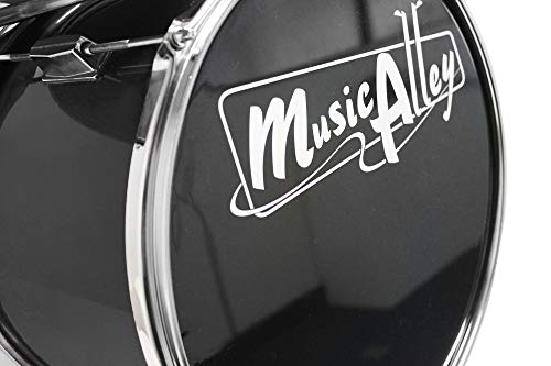 Music Alley 3 Piece Kids Drum Set with Throne, Cymbal, Pedal & Drumsticks, Blue, (DBJK02)