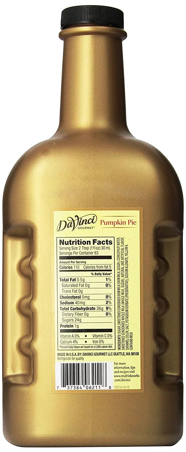DaVinci Gourmet Sauce, Pumpkin Pie, 64 Ounce Bottle