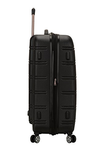 Rockland Vara Softside 3-Piece Upright Luggage Set, Expandable,Black dot, (20/22/28)