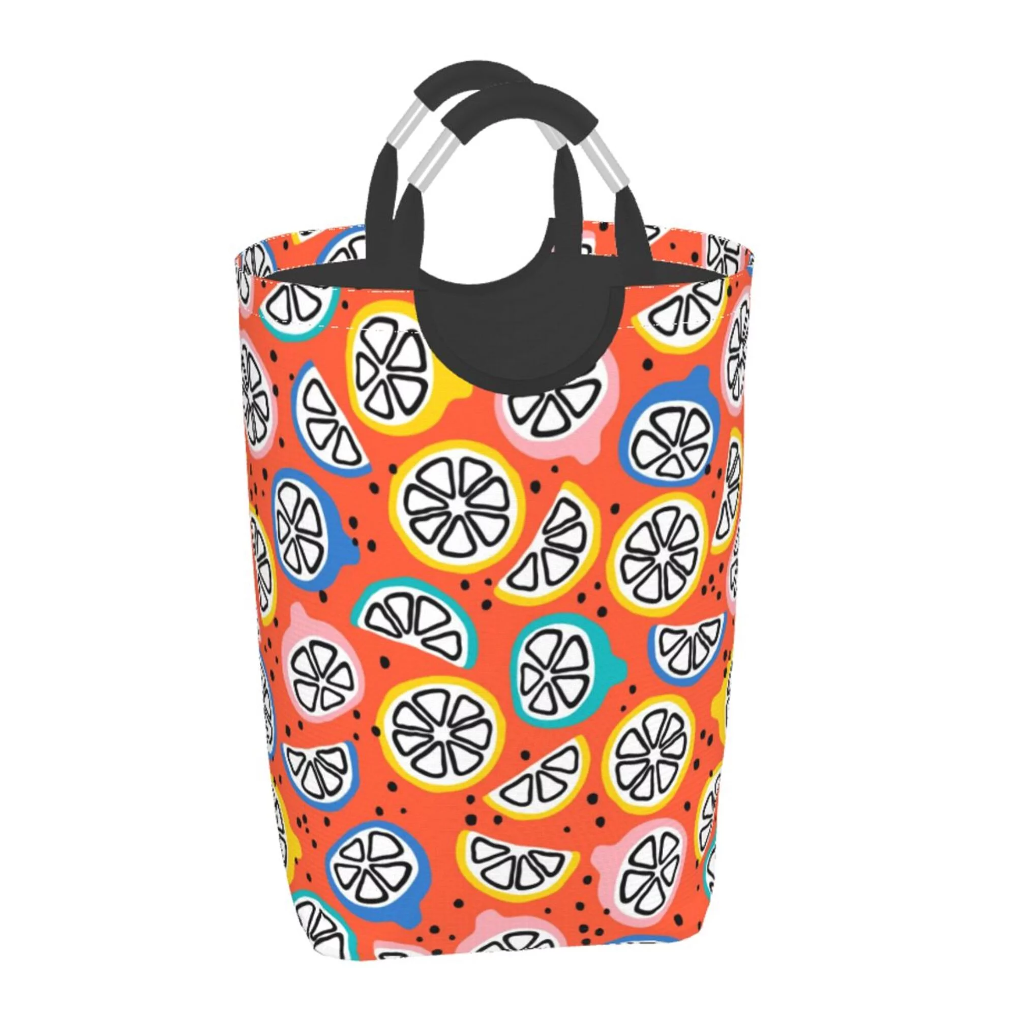 XMXY Citruses Seamless Colorful Fruit Rectangular Laundry Basket Organizer, Collapsible Tall Clothes Hampers for Laundry with Handles