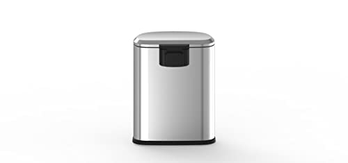NINESTARS AMZ-SOT-50-3 Step-on Trashcan, 13.2 Gal, Stainless Steel