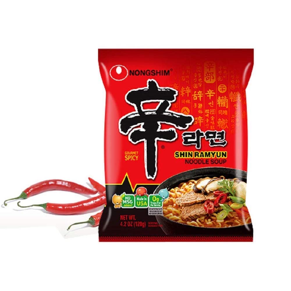 Nongshim Ramen Various Flavors, Shin Noodle Soup Gourmet Spicy, Shin Black Premium Noodle Soup, Shin Light Air Dried Noodle Soup Combo Ramen Pack 3 Packs