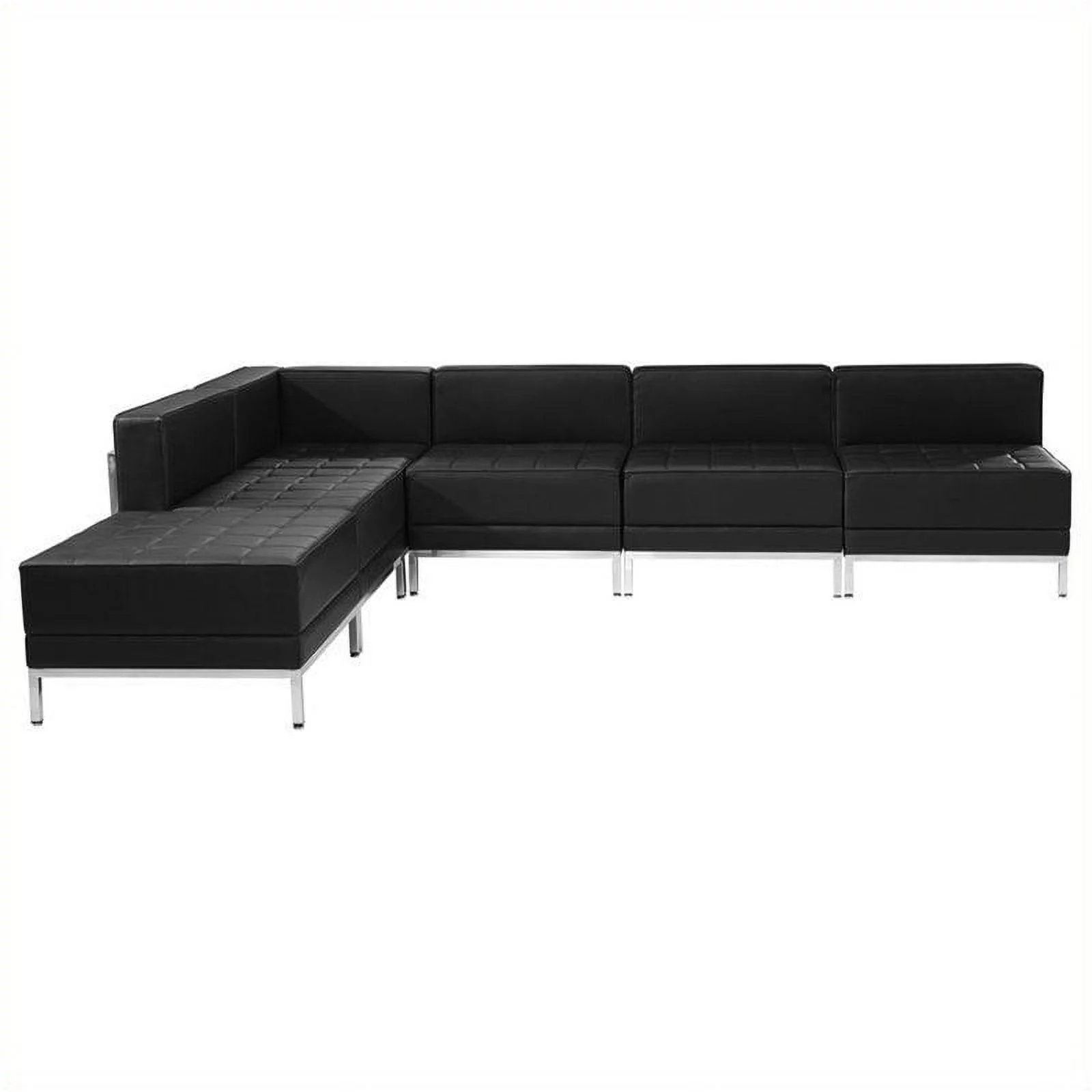 Flash Furniture Hercules Imagination 6-Piece Reception Configuration in Black