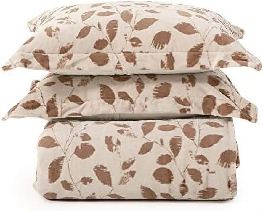 Botanical Lunasoft Comforter Set | Luxurious Floral Grace Fur Bedding Set | Clara Humus | Full/Queen (90