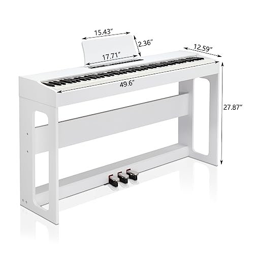 Ktaxon Digital Piano 88-Key Weighted Action Electric Piano with 3-Pedal Unit, Double Bluetooth, Split/Touch/Transpose Control Functions(Black)