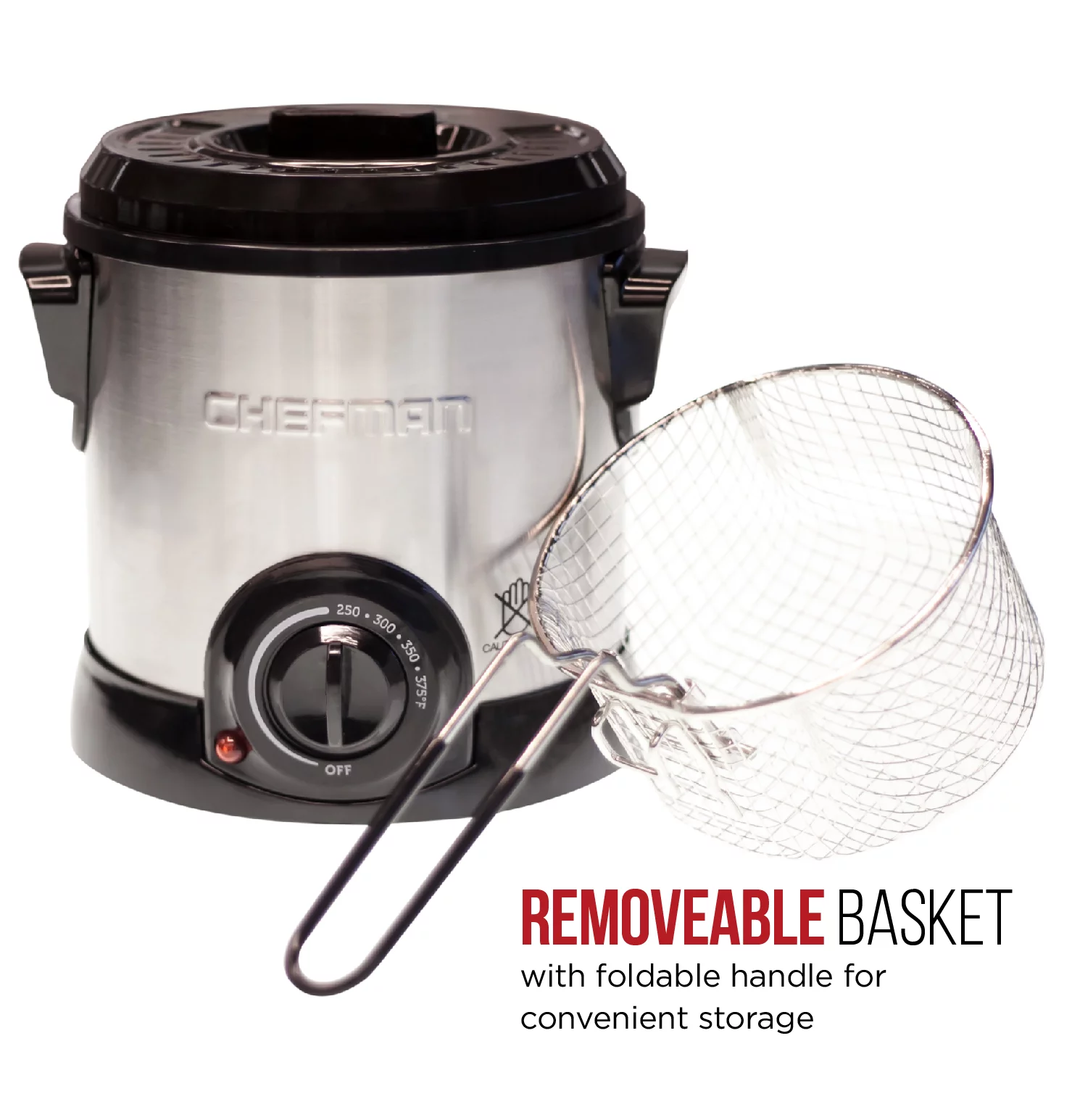 Chefman Fry Guy 1 Liter Deep Fryer w/ Adjustable Temperature Control - Stainless Steel, New