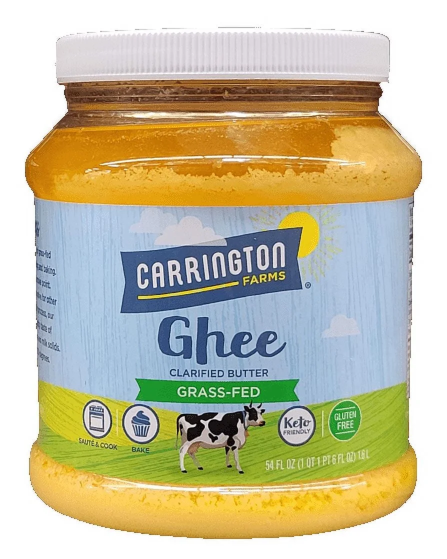 Carrington Farms - Ghee - Organic, Grass Fed, USDA Certified Ghee Butter - Rich in Vitamins A, D, and E - Diet Friendly - 54 Ounces