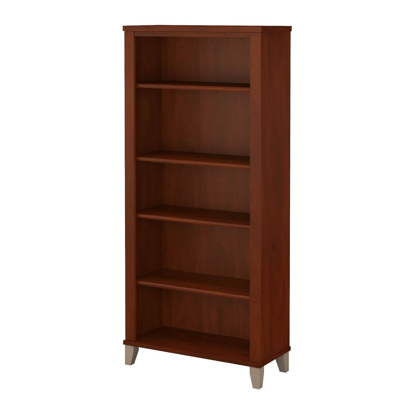 Bush Somerset 5-shelf Bookcase, Maple Cross