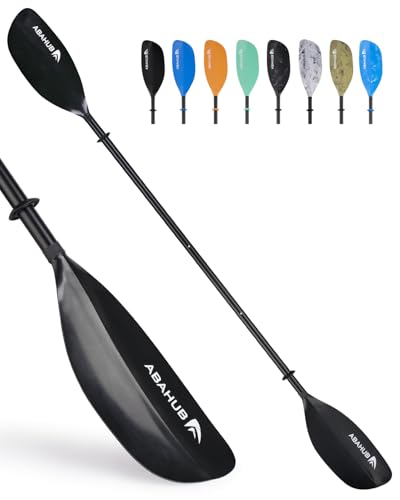 Abahub Adjustable Kayak Paddle 210-230 cm/ 230-250 cm Floating Kayaking Oars Boating Oars Canoeing Oars Black