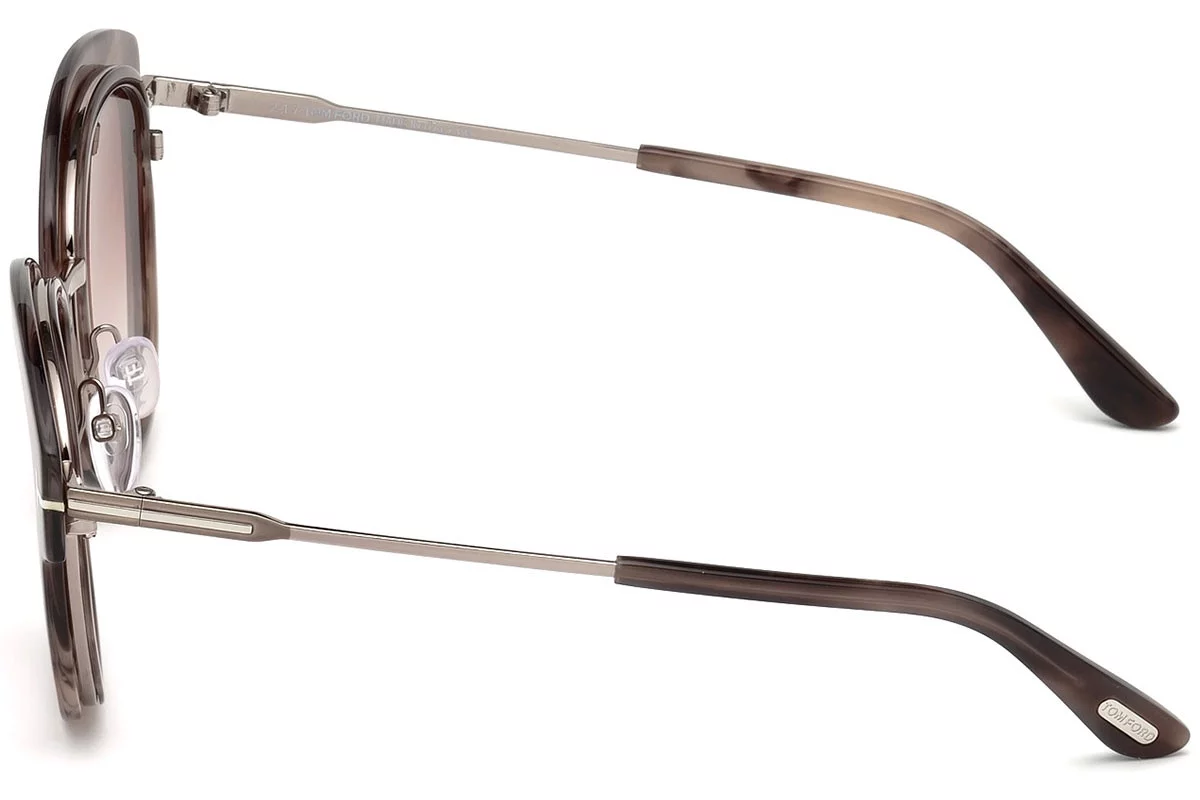 Tom Ford FT0574 55Z Brown Cat Eye Mia Sunglasses