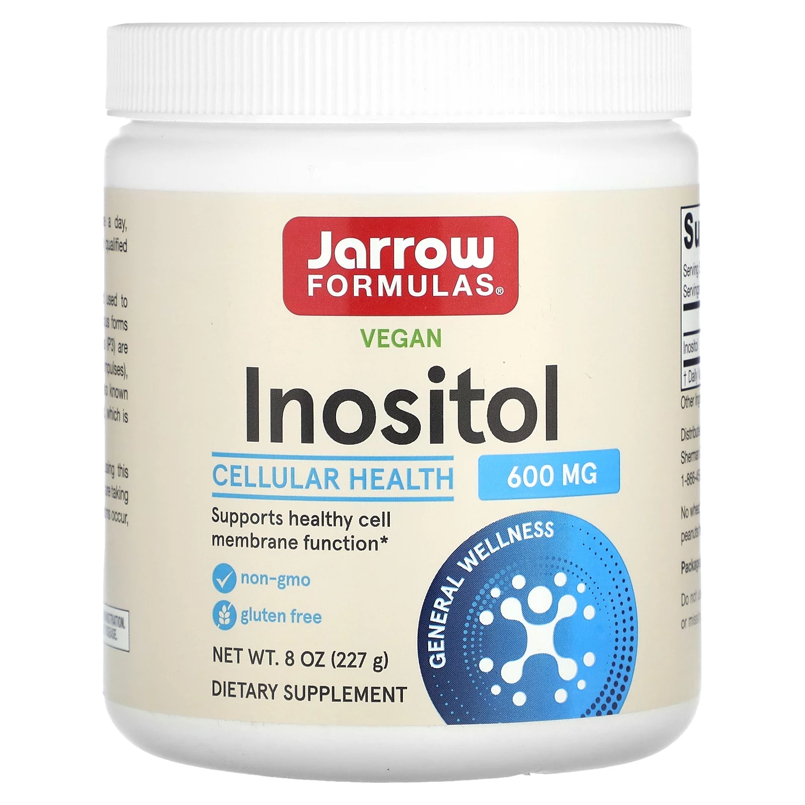 Jarrow Formulas Inositol, 600 mg, 8 oz (227 g)