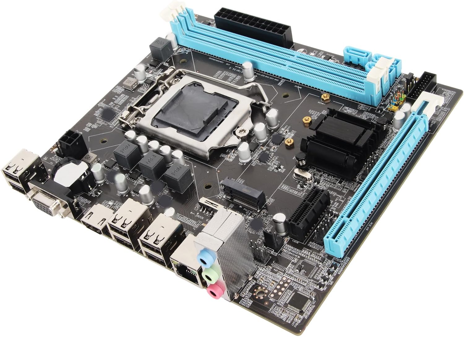 Micro ATX Motherboard, LGA 1155 CPU Slot, Dual Channel DDR3, M.2 NVMe NGFF, HD VGA Output, 3 Phase Power