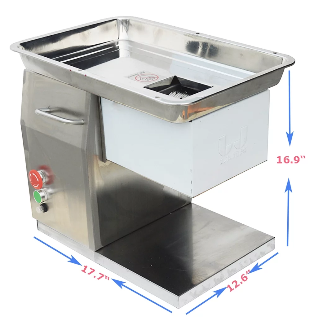 INTBUYING Commercial Meat Slicer Machine 3mm Blade Stainless Steel Meat Cutter