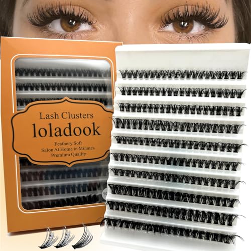 Natural Lash Clusters C Curl Short Classic Individual Lashes Cluster Wispy Wide Stem DIY Eyelash Extension Clusters Natural Look for Beginners at Home(8-16mm)