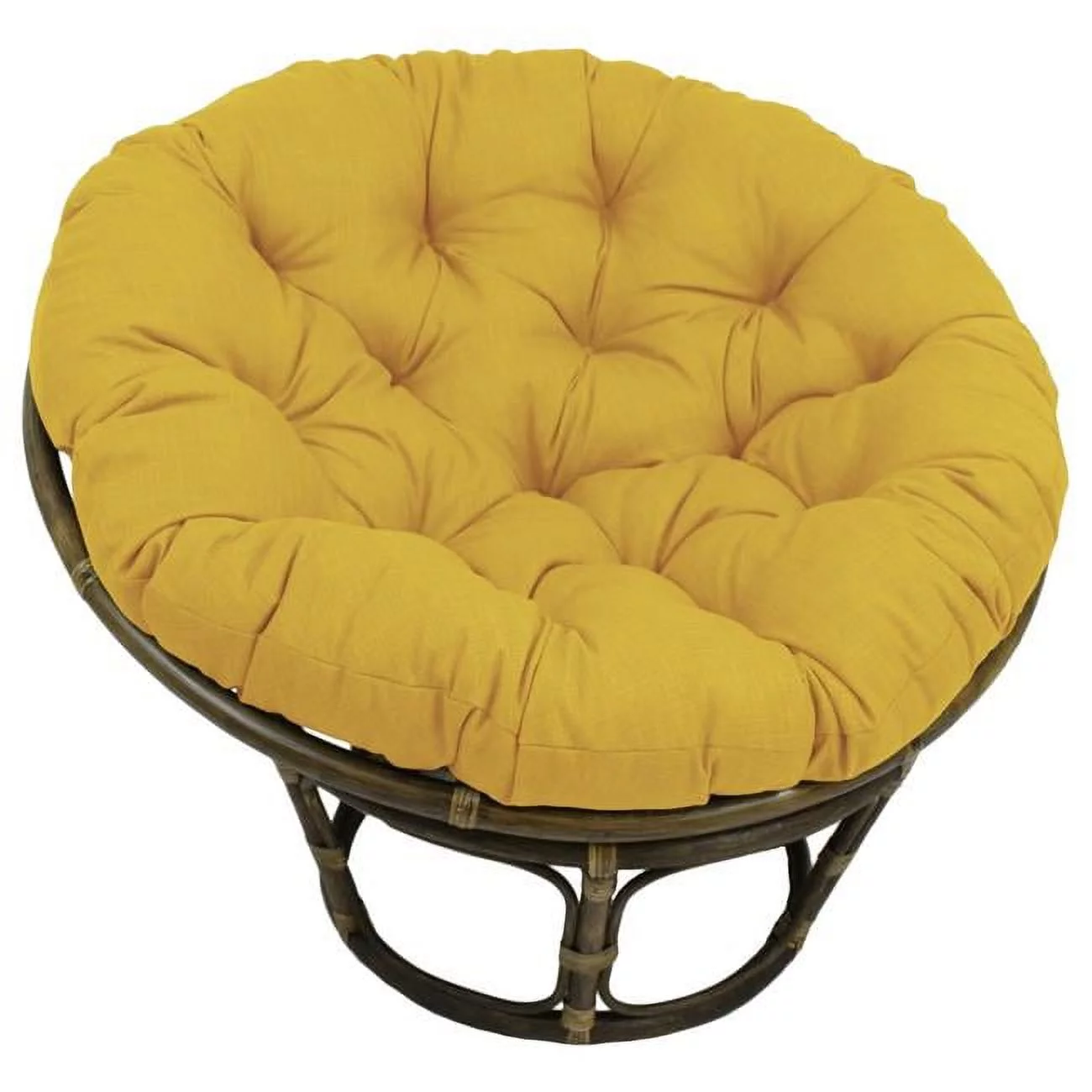 Blazing Needles  48 in. Solid Outdoor Spun Polyester Papasan Cushion, Lemon