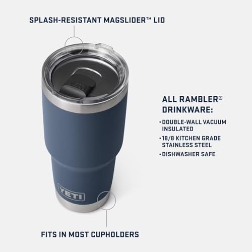 YETI Rambler 30 oz Stainless Steel Vacuum Insulated Tumbler w/MagSlider Lid, Black