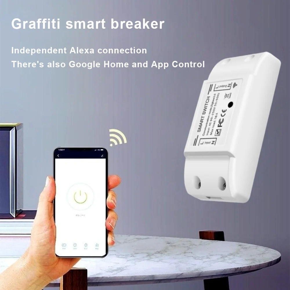 Dazzduo Smart Switch,Voice WiFi BT On/Off Remote Switch Voice Switch Voice Appliances Voice Appliances Universal Dual-Mode On/Off Remote Switch WiFi Tuya APP Dual-Mode APP Remote Switch BT