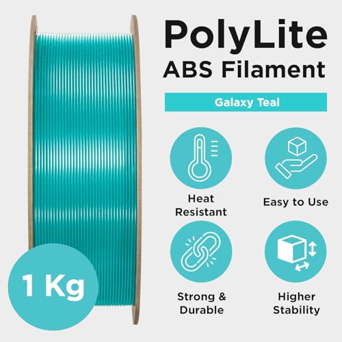 Polymaker ABS Filament 1.75mm Black, ABS 3D Printer Filament 1.75mm Heat Resistant 1kg - PolyLite ABS 3D Printing Filament 1.75mm, Strong & Durable, Dimensional Accuracy +/- 0.03mm