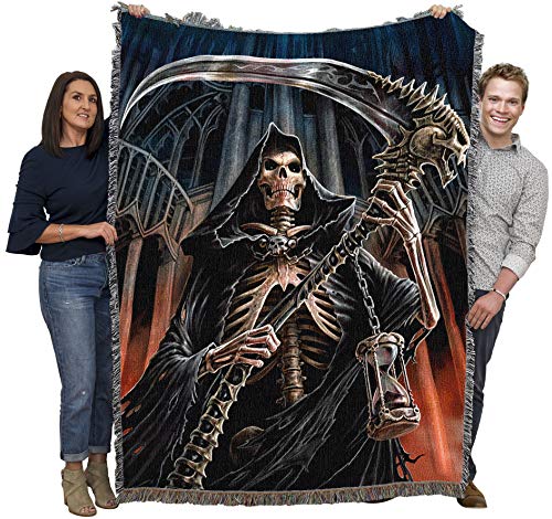Pure Country Weavers Summon The Reaper Woven Blanket by Anne Stokes - Fantasy Gift Cotton Tapestry Throw - Made in The USA - 72