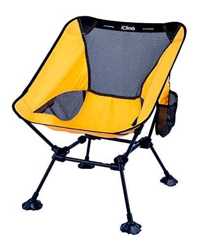 iClimb Ultralight Compact Camping Folding Beach Chair with Anti-Sinking Large Feet