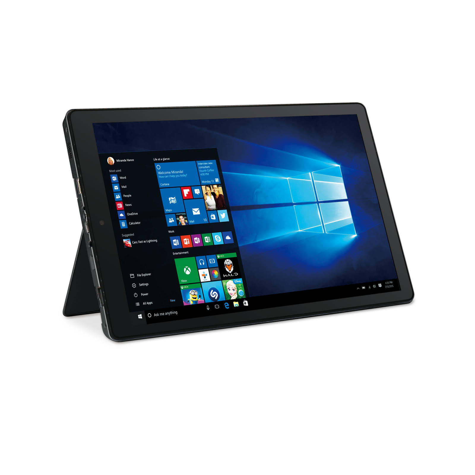 RCA 12.2 inch Windows 2-in-1 Tablet with Travel Keyboard, Charcoal