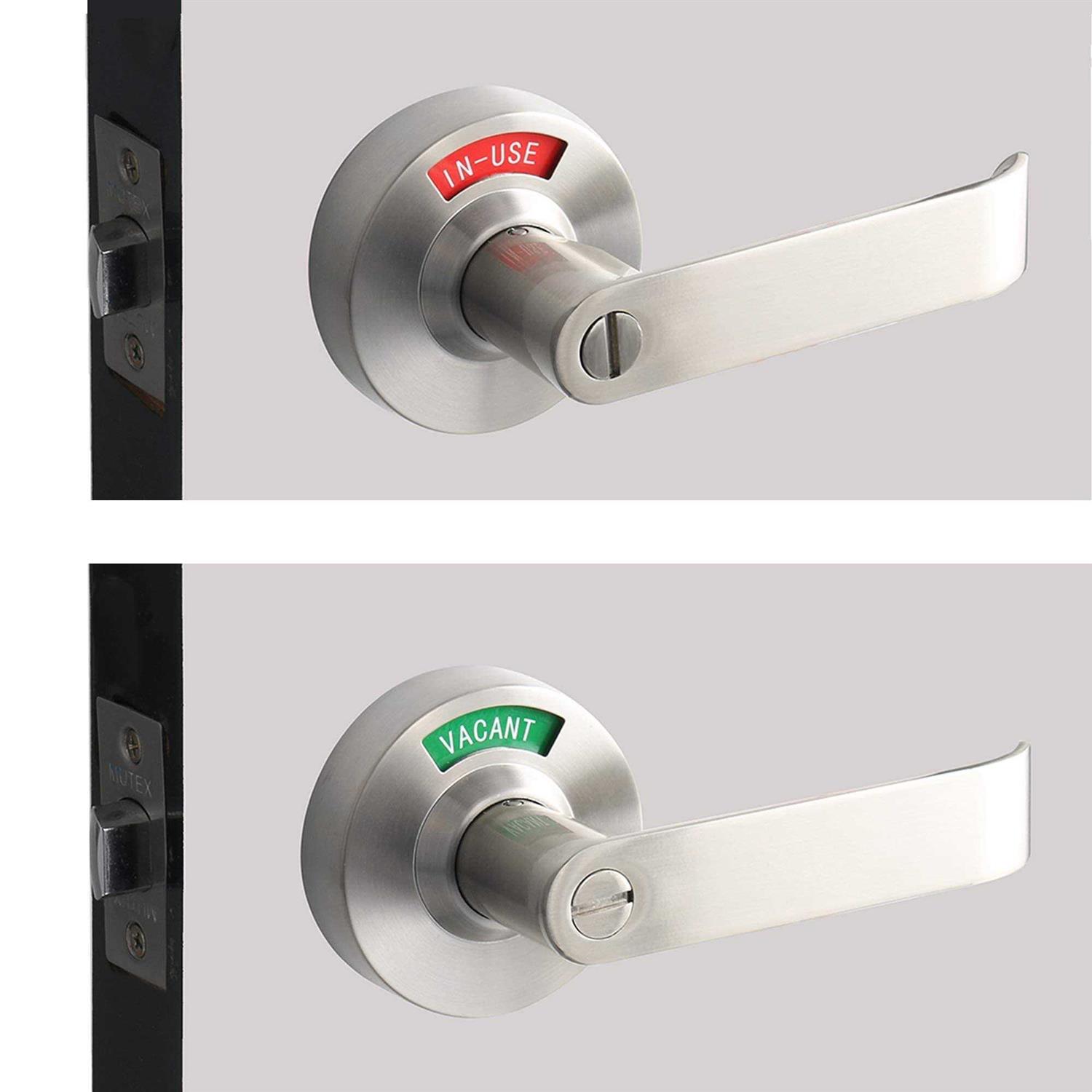 Bathroom Privacy Lever Lock with Large Indicator for Men Women Restroom Inuse or Vacant