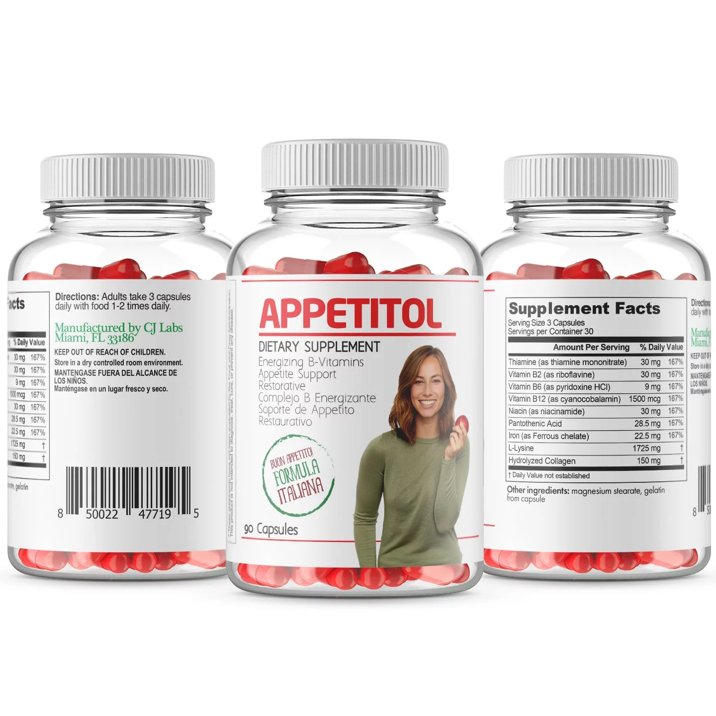 CJ Labs Appetitol Appetite-Weight Gain Capsules Natural Appetite and Weight Gain Stimulant
