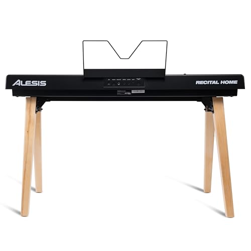 Alesis Recital Home Digital Piano with 88 Hammer Action Weighted Keys, Stand, Pedals and Lessons, Turquoise