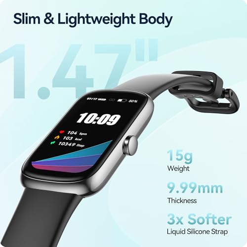Health Fitness Tracker, 24/7 Heart Rate/SpO2/Sleep Monitor, Activity Trackers & Smart Watches with Step Calorie Counter Pedometer, 21-Day Battery, IP68 Waterproof Fitness Watches for Women Men