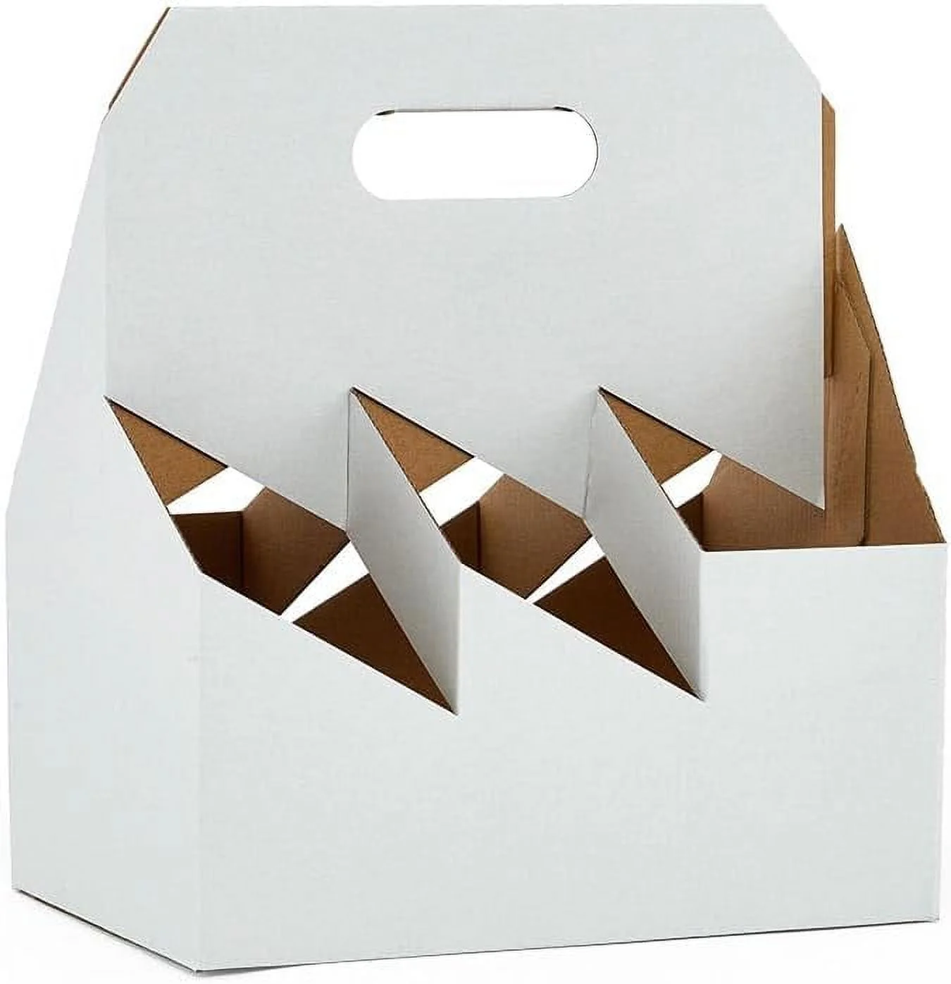 25Ea - 10-5/8 X 7 X 12 White Six Pack Wine Bottle