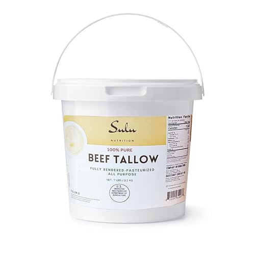 100% Pure Rendered NON GMO Beef Tallow-Food Grade- 7LBS
