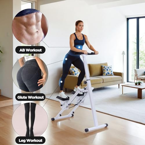 Stair Stepper Climber Adjustable Height, Ergonomic Handlebars, Smooth & Quiet Dual Hydraulic System, Advanced Fitness Tracking, Compact & Foldable for Home Exercise Step Machines